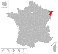 Emplacement du département du Bas-Rhin (67) en petit format