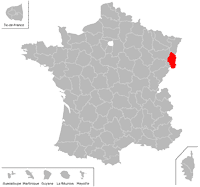 Emplacement du d�partement du Haut-Rhin (68) en petit format