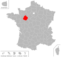 Emplacement du département de la Sarthe (72) en petit format