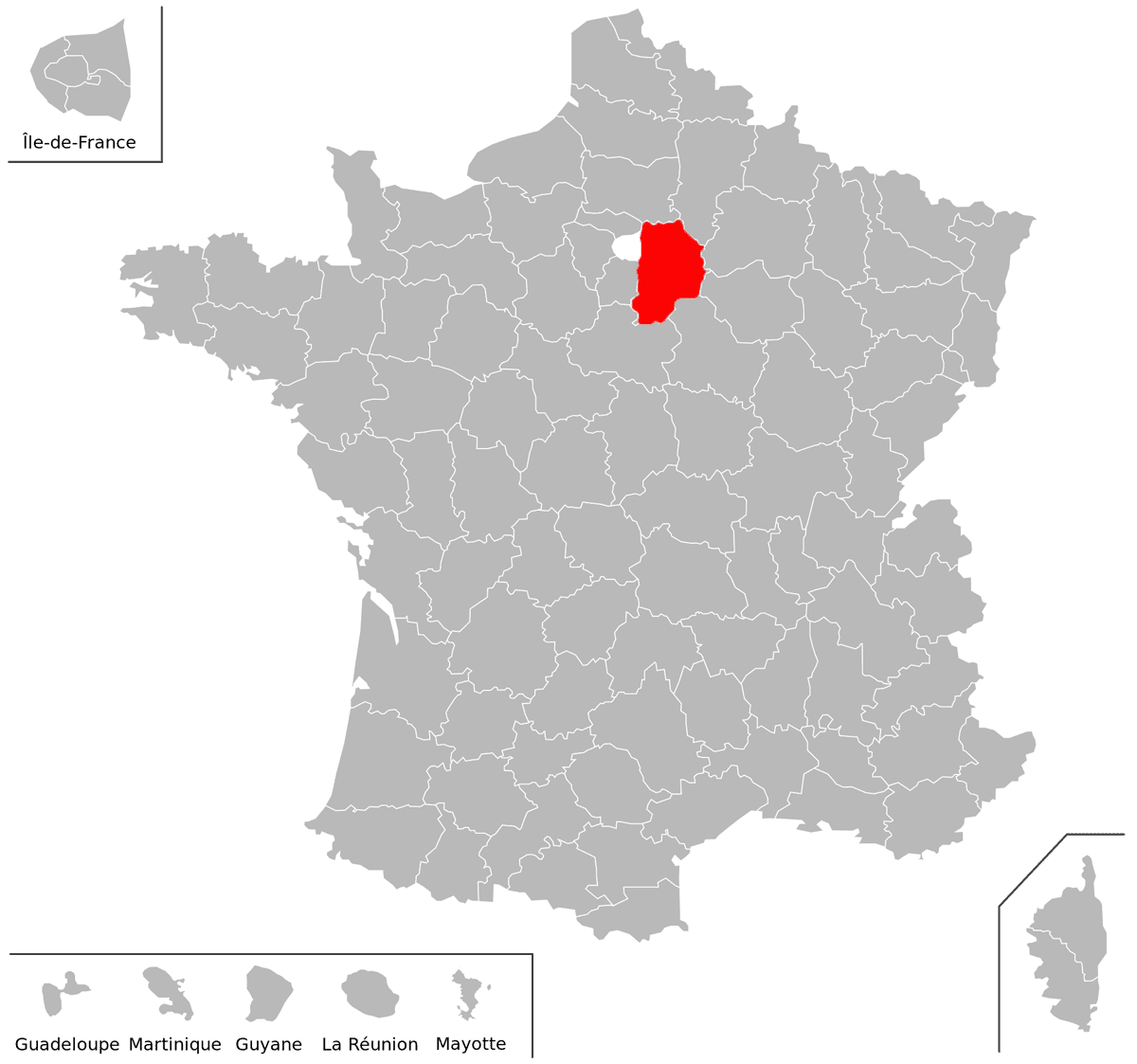 Emplacement du département de Seine-et-Marne (77) en grand format