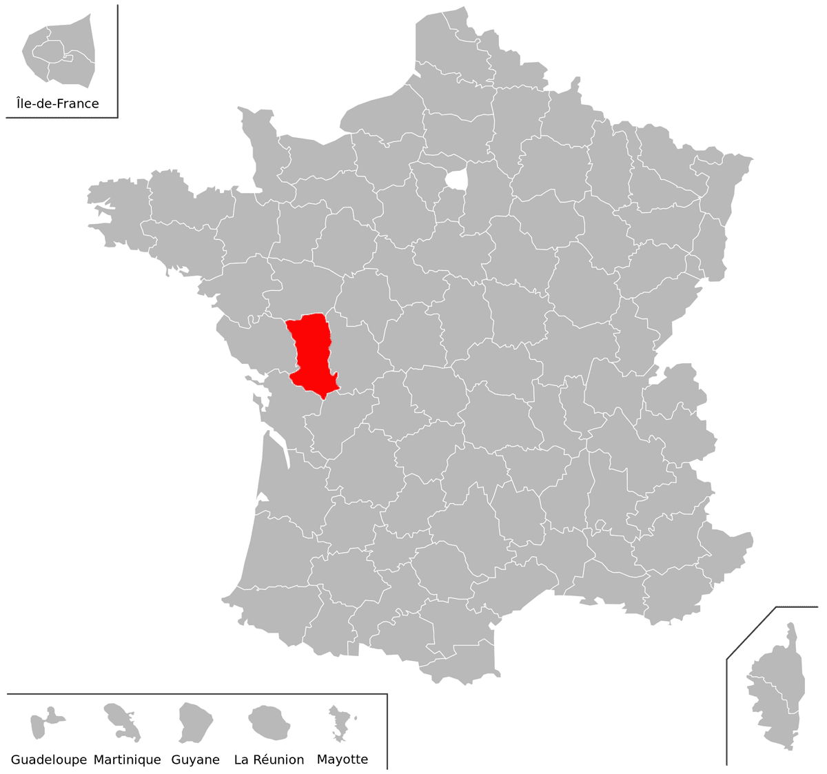 Emplacement du d�partement des Deux-S�vres (79) en grand format