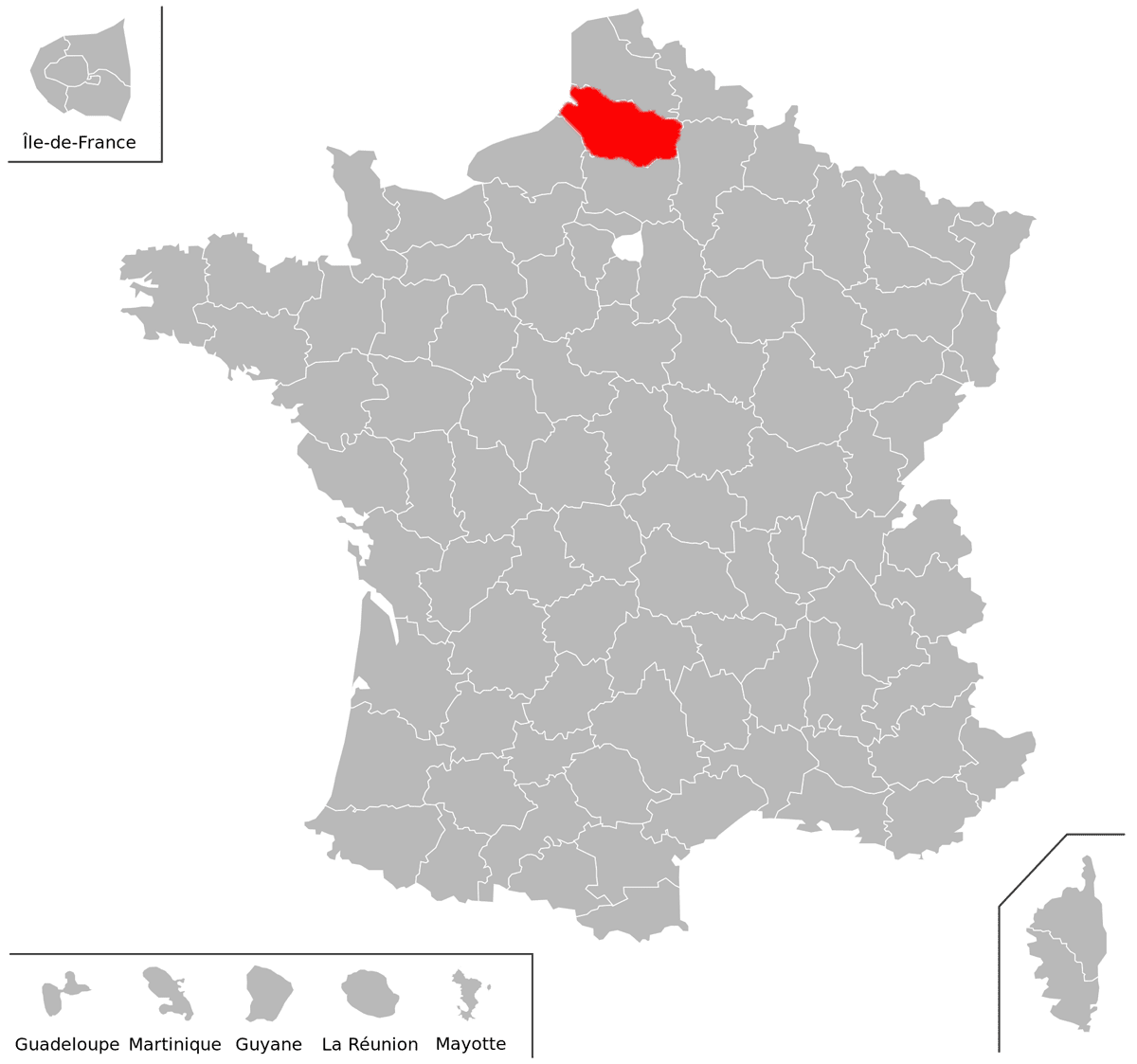 Emplacement du d�partement de la Somme (80) en grand format
