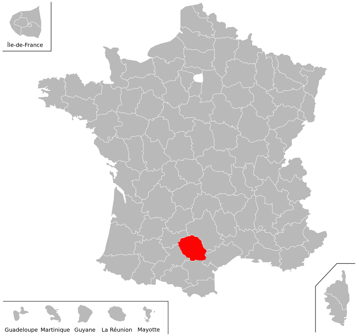 Emplacement du département de Tarn-et-Garonne (82) en grand format