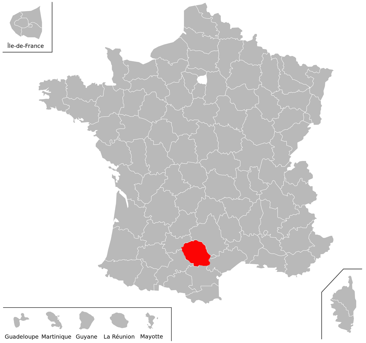 Emplacement du d�partement du Tarn-et-Garonne (82) en grand format