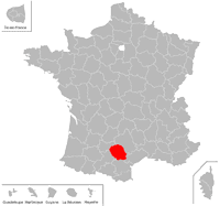 Emplacement du d�partement de Tarn-et-Garonne (82) en petit format