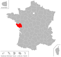 Emplacement du département de la Vendée (85) en petit format
