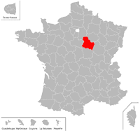 Emplacement du département de l'Yonne (89) en petit format