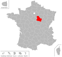 Emplacement du d�partement de l'Yonne (89) en petit format
