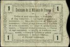 Bon de 1 franc - Série 11 - numéro 39112 - Fourmies, 8 mai 1916 - Bon régional - 176 communes - dos
