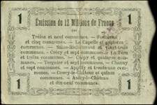 Bon de 1 franc - S�rie 11 - num�ro 39112 - Fourmies, 8 mai 1916 - Bon r�gional - 176 communes - dos