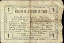 Bon de 1 franc - S�rie 13 - num�ro 35592 - Fourmies, 8 mai 1916 - Bon r�gional - 176 communes - dos