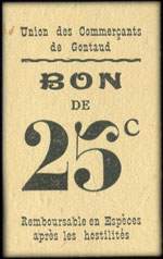 Bon de L'Union des Commerçants de Gontaud - 25 centimes - Gontaud-de-Nogaret (Lot-et-Garonne - 47) - face