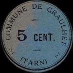 Bon de 5 centimes de la Commune de Graulhet (Tarn - département 81) - face