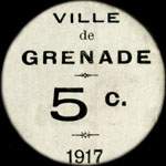 Bon de 5 centimes de l'Union des Commerçants de Grenade (Haute-Garonne - département 31) type 2 - face
