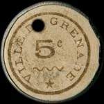 Bon de 5 centimes de l'Union des Commerçants de Grenade (Haute-Garonne - département 31) type 1 - dos