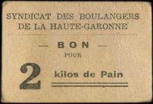 Bon pour 2 kilos de Pain du Syndicat des Boulangers de la Haute-Garonne - face