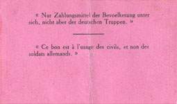 Bon de 1 franc Hervilly - Délibération du Conseil Municipal du 12 août 1915 - dos