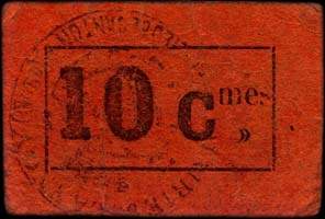 Bon de 10 centimes - Ville de Lannoy - Mobilisation de 1914 - dos