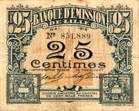 Bon de 25 centimes (sans astérisque) - Mai 1915 - Banque d'Emission de Lille - face