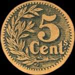 Bon de 5 centimes 1915 - Banque d'Emission de Lille - dos