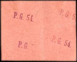 Bon de 5 centimes - Cie P.G. 54 - Prisonniers de Guerre - dos