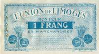 Bon pour 1 franc en marchandises - Société Coopérative l'Union de Limoges - face