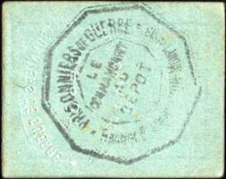 Dos du bon avec cachet du d�p�t de Grange-Blanche