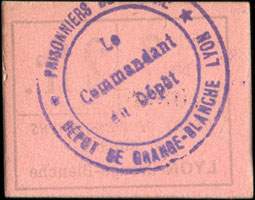 Dos du bon avec cachet du d�p�t de Grange-Blanche