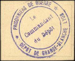 Dos du bon avec cachet du d�p�t de Grange-Blanche
