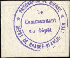 Dos du bon avec cachet du d�p�t de Grange-Blanche