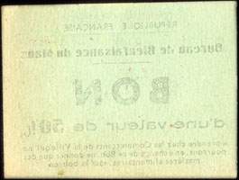 Bon de n�cessit� de 50 francs - Bureau de Bienfaisance du Mans (Sarthe - d�partement 72) - dos