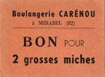 BON pour 2 grosses miches - Boulangerie Car�nou � Mirabel