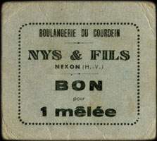 Bon pour 1 mêlée - Boulangerie du Courdein - Nys & Fils - Nexon (H.-V.)
