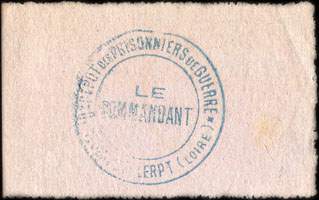 Bon de n�cessit� de la 13e R�gion - Prisonniers de Guerre - Cre Mlle N� 38 823 P. G. du 15 Mai 1916 - n� 39,028 - 0,05 franc - dos avec cachet