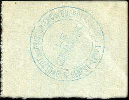 Bon de n�cessit� de la 13e R�gion - Prisonniers de Guerre - n� 15,461 - 0,25 franc - dos avec cachet