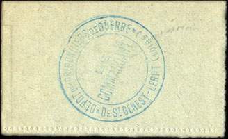 Bon de n�cessit� de la 13e R�gion - Prisonniers de Guerre - Cre Mlle N� 38 823 P. G. du 15 Mai 1916 - n� 15,461 - 0,25 franc - dos avec cachet