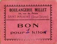 Bon pour 1 kilo - Boulangerie Millet - 24, rue du Palais - Saint-Maixent (Deux-Sèvres - département 79) - face
