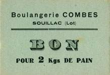 Boulangerie Combes - Bon pour 2 kgs de pain - Souillac (Lot - 46) - face