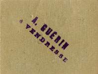 Ticket-escompte de 20 francs pour la vente au comptant - A.Guérin - Vendresse (Ardennes - département 08) - dos