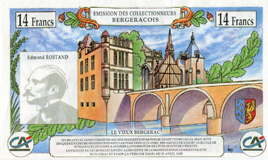Billet de 2 ecu (14 francs) 1995 n� 008289 - Banque des collectionneurs et des commer�ants bergeracois pour l'Europe - dos