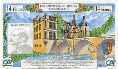 Billet de 2 ecu (14 francs) 1995 n� 006761 - Banque des collectionneurs et des commer�ants bergeracois pour l'Europe - dos