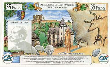 Billet de 5 ecu (35 francs) 1995 - Banque des collectionneurs et des commer�ants bergeracois pour l'Europe - dos
