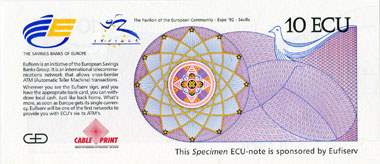 Billet de 10 Ecu Exposition Universelle de S�ville 1992 - face