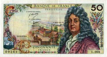 Billet de 50 francs RACINE - Du 7 juin 1962 au 3 juin 1976 - face