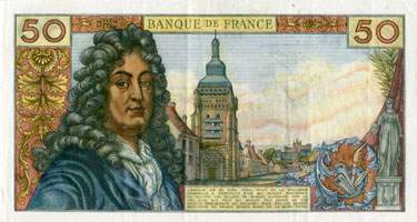 Billet de 50 francs RACINE - Du 7 juin 1962 au 3 juin 1976 - dos