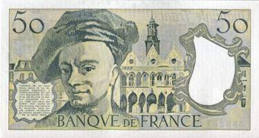 Billet de 50 francs QUENTIN DE LA TOUR - De 1976 � 1992 - dos
