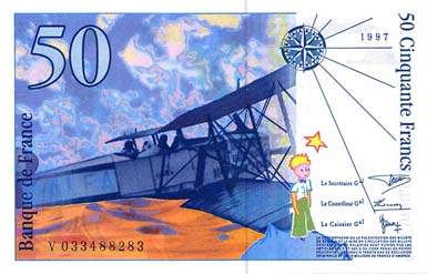 Billet de 50 francs SAINT-EXUPERY - De 1992 à 1999 - dos