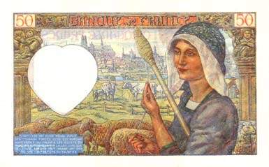 Billet de 50 francs JACQUES COEUR - Du 13 juin 1940 au 15 mai 1942 - dos