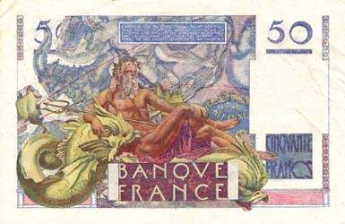 Billet de 50 francs LE VERRIER - Du 14 mars 1946 au 7 juin 1951 - dos
