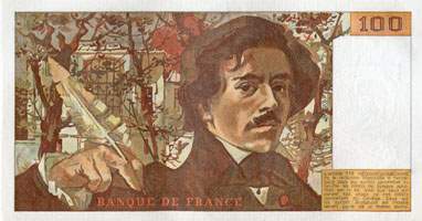 Billet de 100 francs DELACROIX modifi� - De 1978 � 1989 - dos